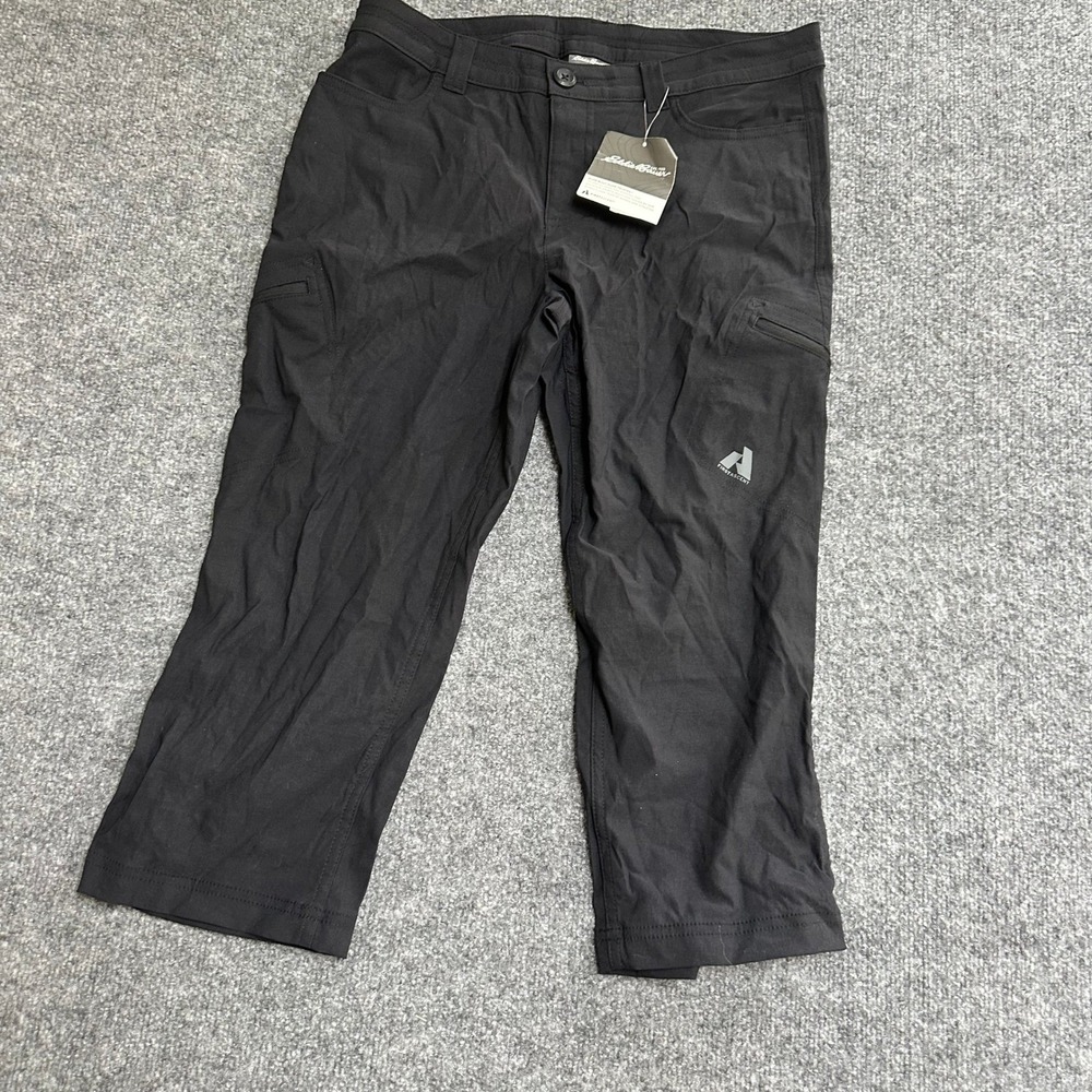 Eddie Bauer Capris Womens Size 8 Black First Ascent Hiking Outdoor Crop Pants